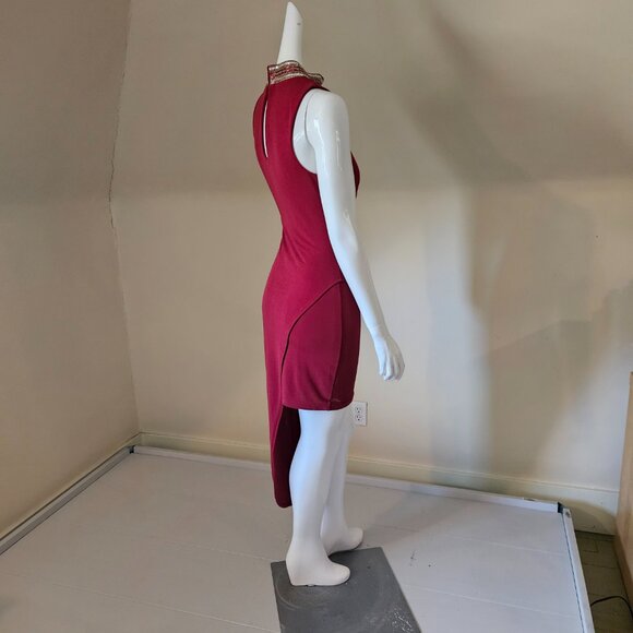 Bebe beautiful red sequined collar dress size S - Picture 6 of 8